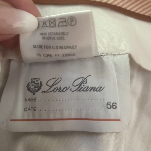 EUC Men's Navy Blue Loro Piana Cotton Chinos Size 56 IT or 38 x 31 US - Picture 2 of 4